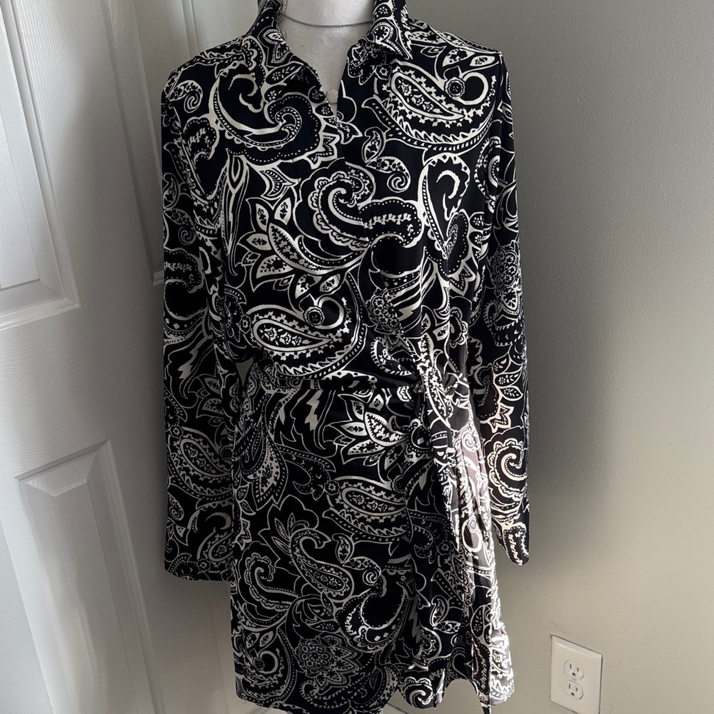 Rachel Zoe Monochrome Paisley Dress